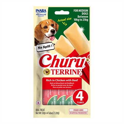 Churu Terrine Blød Tyggebar med Kylling & Okse Til Små & Mellem Hunde